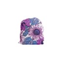 Fabric Flowers Floral Design Drawstring Pouch (XS) View1