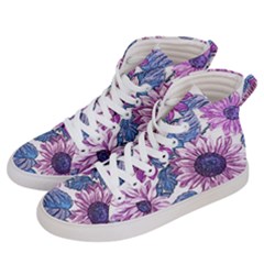 Fabric Flowers Floral Design Men s Hi-top Skate Sneakers by Pakrebo