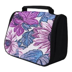 Fabric Flowers Floral Design Full Print Travel Pouch (small)