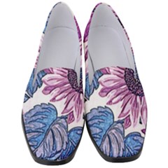 Fabric Flowers Floral Design Women s Classic Loafer Heels by Pakrebo