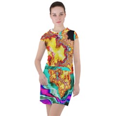 Fractal Mandelbrot Art Wallpaper Drawstring Hooded Dress