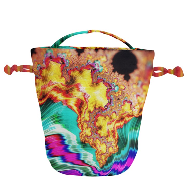 Fractal Mandelbrot Art Wallpaper Drawstring Bucket Bag