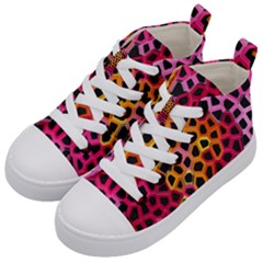 Mosaic Structure Pattern Background Kids  Mid-top Canvas Sneakers by Pakrebo