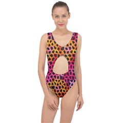 Mosaic Structure Pattern Background Center Cut Out Swimsuit by Pakrebo