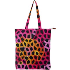 Mosaic Structure Pattern Background Double Zip Up Tote Bag