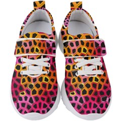 Mosaic Structure Pattern Background Kids  Velcro Strap Shoes