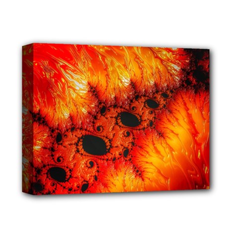 Red Fractal Mandelbrot Art Wallpaper Deluxe Canvas 14  X 11  (stretched) by Pakrebo