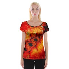 Red Fractal Mandelbrot Art Wallpaper Cap Sleeve Top by Pakrebo