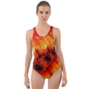 Red Fractal Mandelbrot Art Wallpaper Cut-Out Back One Piece Swimsuit View1