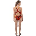 Red Fractal Mandelbrot Art Wallpaper Cut-Out Back One Piece Swimsuit View2