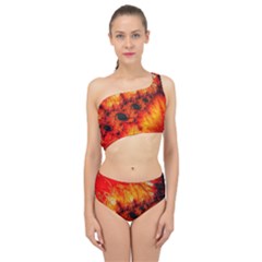 Red Fractal Mandelbrot Art Wallpaper Spliced Up Two Piece Swimsuit by Pakrebo