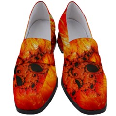 Red Fractal Mandelbrot Art Wallpaper Women s Chunky Heel Loafers