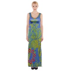 Paint Concrete Old Rough Textured Maxi Thigh Split Dress by Pakrebo