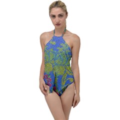 Paint Concrete Old Rough Textured Go With The Flow One Piece Swimsuit by Pakrebo