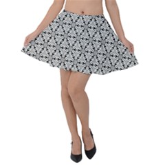 Ornamental Checkerboard Velvet Skater Skirt