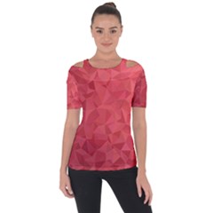 Triangle Background Abstract Shoulder Cut Out Short Sleeve Top