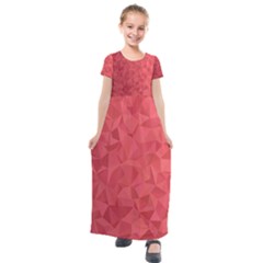 Triangle Background Abstract Kids  Short Sleeve Maxi Dress by Mariart