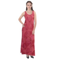 Triangle Background Abstract Sleeveless Velour Maxi Dress