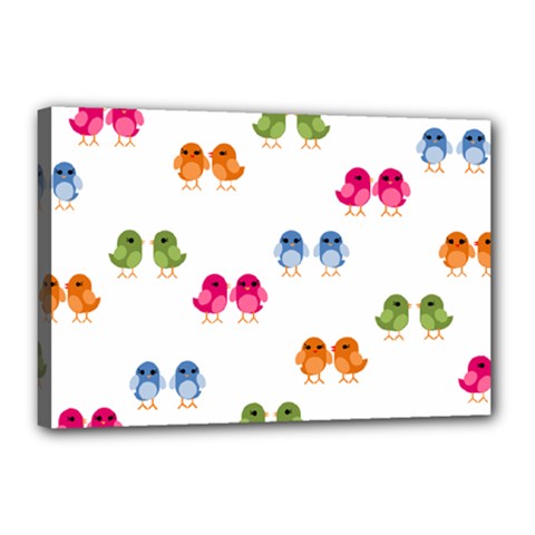 Pattern Birds Cute Canvas 18  X 12  (stretched) by Mariart