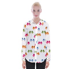 Pattern Birds Cute Womens Long Sleeve Shirt