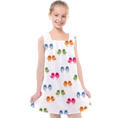 Pattern Birds Cute Kids  Cross Back Dress