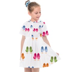 Pattern Birds Cute Kids  Sailor Dress