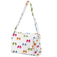 Pattern Birds Cute Front Pocket Crossbody Bag