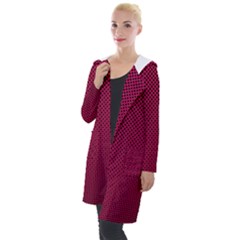 Red Black Pattern Background Hooded Pocket Cardigan