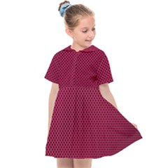 Red Black Pattern Background Kids  Sailor Dress