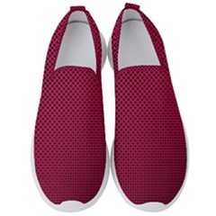 Red Black Pattern Background Men s Slip On Sneakers