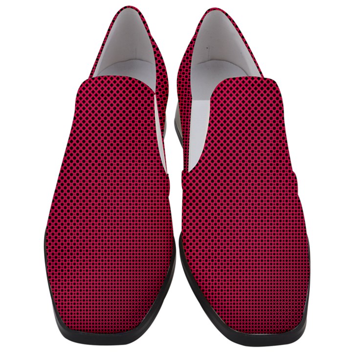 Red Black Pattern Background Slip On Heel Loafers