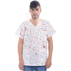 Ribbon Polka Men s V-neck Scrub Top