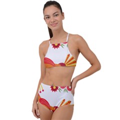 Peacock Pattern High Waist Tankini Set by Mariart