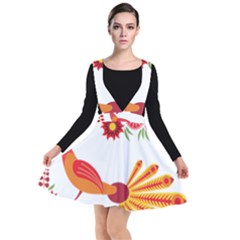 Peacock Pattern Plunge Pinafore Dress by Mariart