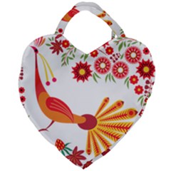 Peacock Pattern Giant Heart Shaped Tote by Mariart