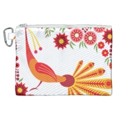 Peacock Pattern Canvas Cosmetic Bag (xl)