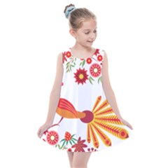 Peacock Pattern Kids  Summer Dress