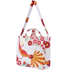 Peacock Pattern Square Shoulder Tote Bag