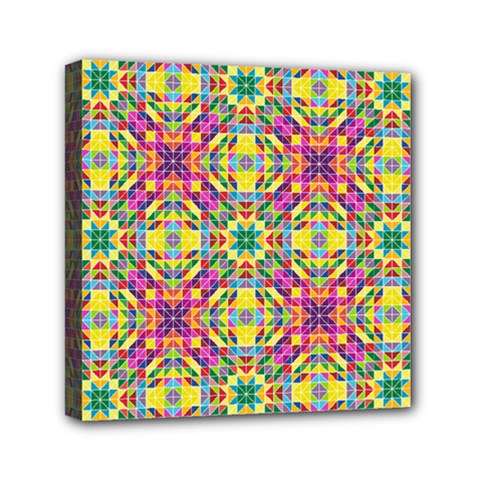 Triangle Mosaic Pattern Repeating Mini Canvas 6  X 6  (stretched) by Mariart