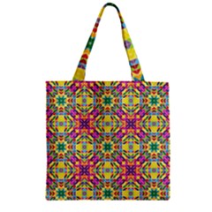 Triangle Mosaic Pattern Repeating Zipper Grocery Tote Bag by Mariart