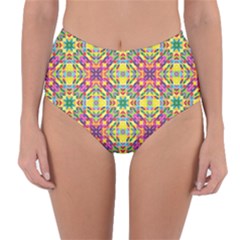 Triangle Mosaic Pattern Repeating Reversible High-waist Bikini Bottoms by Mariart