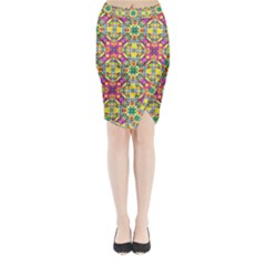 Triangle Mosaic Pattern Repeating Midi Wrap Pencil Skirt by Mariart