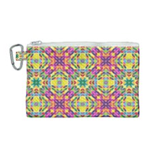 Triangle Mosaic Pattern Repeating Canvas Cosmetic Bag (medium) by Mariart