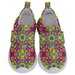 Triangle Mosaic Pattern Repeating Kids  Velcro No Lace Shoes by Mariart