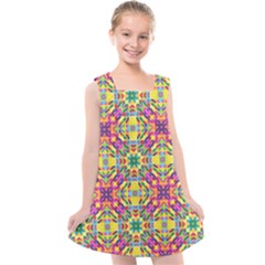 Triangle Mosaic Pattern Repeating Kids  Cross Back Dress