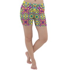 Triangle Mosaic Pattern Repeating Lightweight Velour Yoga Shorts