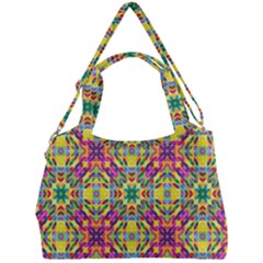 Triangle Mosaic Pattern Repeating Double Compartment Shoulder Bag