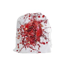 Red Pomegranate Fried Fruit Juice Drawstring Pouch (large) by Mariart