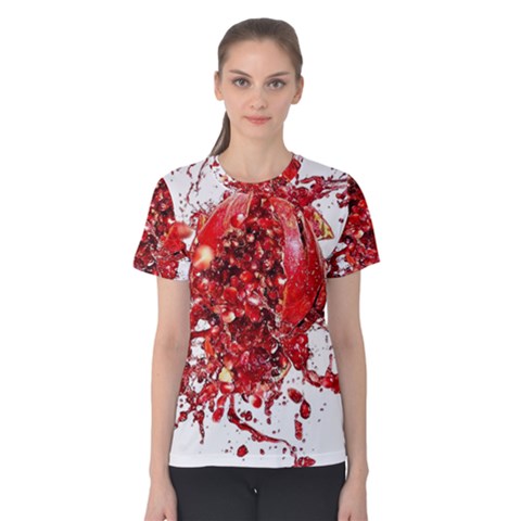 Red Pomegranate Fried Fruit Juice Women s Cotton Tee by Mariart