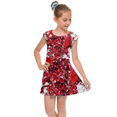 Red Pomegranate Fried Fruit Juice Kids  Cap Sleeve Dress